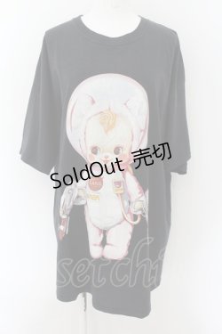 画像1: LAND by MILKBOY / LAND×Ceriseコラボ BIG Tシャツ XL ブラック O-24-09-10-075-MB-TO-IG-OS