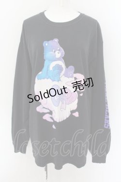 画像1: LAND by MILKBOY / LAND by MILKBOY × Care Bears  /ULL CLOUD L.S. TEE  ブラック O-24-09-10-076-MB-TO-IG-OS