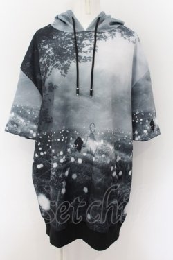 画像1: NieR Clothing / 半袖プルパーカー  グレー O-24-09-10-020-PU-TO-IG-ZT303