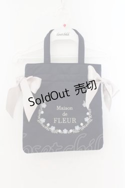 画像1: Maison de FLEUR / ネモフィラ刺繍ミニダブルリボントート  ネイビー O-24-09-21-095-LO-BG-OW-OS