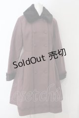 axes femme / COAT【タグ付き】Red Label Ｗ釦レースバッスルコート シリアルナンバー入り  パープル O-24-09-25-059-AX-OP-IG-OS