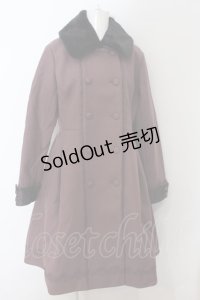 axes femme / COAT【タグ付き】Red Label Ｗ釦レースバッスルコート シリアルナンバー入り  パープル O-24-09-25-059-AX-OP-IG-OS