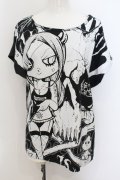 HYPER CORE / 絶対ニ叶ワナイ願望 Tシャツ M ブラック×ホワイト O-24-09-25-006-PU-TO-IG-ZT035