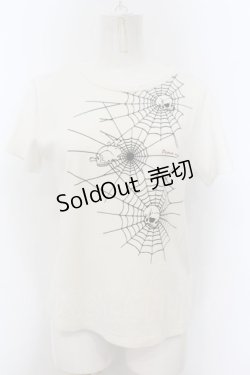 画像1: PEACE NOW / スカルスパイダーTシャツ M ホワイト×ブラック O-24-09-25-007-PU-TS-IG-OS