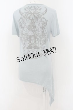 画像2: NAOTO SEVEN / レースヤップレイヤードTシャツ  サックス×グレー O-24-09-25-036-HN-TO-IG-OS