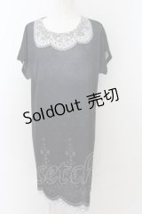 abilletage / Tシャツワンピース（white lace）  ブラック×ホワイト O-24-09-28-141-GO-OP-OW-OS