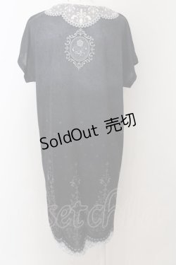 画像3: abilletage / Tシャツワンピース（white lace）  ブラック×ホワイト O-24-09-28-141-GO-OP-OW-OS