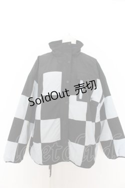 画像1: Candy Stripper / CHECKERED FLAG PADDING JACKET 2 ブラック×ライトブルー O-24-09-30-051-PU-CO-OW-OS