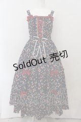 metamorphose / レースアップロングティアードジャンパースカート size1 いちご柄ネイビー O-24-10-05-010-ME-OP-IG-OS