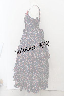 画像3: metamorphose / レースアップロングティアードジャンパースカート size1 いちご柄ネイビー O-24-10-05-010-ME-OP-IG-OS