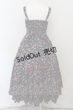 画像4: metamorphose / レースアップロングティアードジャンパースカート size1 いちご柄ネイビー O-24-10-05-010-ME-OP-IG-OS