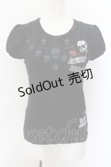 MAD / スカルチェーンプリントTシャツ MEDIUM ブラック×レッド O-24-10-07-012-PU-TS-IG-OS