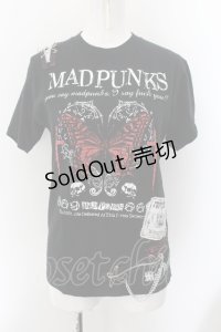 MAD / バタフライプリントTシャツ LARGE ブラック×レッド O-24-10-07-014-PU-TS-IG-OS