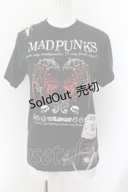 画像1: MAD / バタフライプリントTシャツ LARGE ブラック×レッド O-24-10-07-014-PU-TS-IG-OS