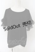 axes femme / レーススリーブTシャツ M クロ O-24-10-11-169-AX-TO-OW-OS