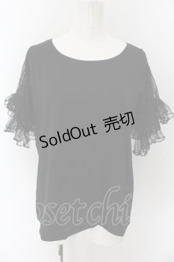 画像1: axes femme / レーススリーブTシャツ M クロ O-24-10-11-169-AX-TO-OW-OS