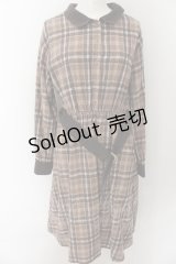 axes femme / モールチェック柄シャツワンピース M ブラウン O-24-10-11-176-AX-OP-OW-OS