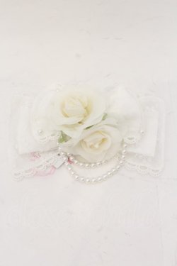 画像1: Angelic Pretty / ローズパールリボンバレッタ  シロ O-24-10-15-106-AP-ZA-OW-OS