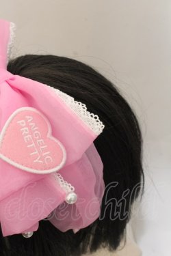 画像2: Angelic Pretty / Heartワッペンオーガンジーリボンカチューシャ  濃ピンク O-24-10-17-013-AP-AC-OW-OS