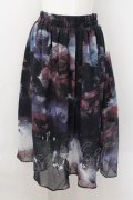 NieR Clothing / ARTISTIC ROSE SHEER SKIRT【裏地付き】スカート  ブラック×ワイン系 O-24-10-22-055-PU-SK-IG-OS