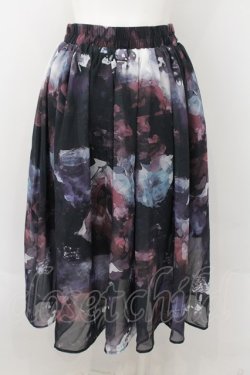 画像2: NieR Clothing / ARTISTIC ROSE SHEER SKIRT【裏地付き】スカート  ブラック×ワイン系 O-24-10-22-055-PU-SK-IG-OS