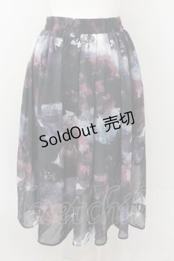 画像2: NieR Clothing / ARTISTIC ROSE SHEER SKIRT【裏地付き】スカート  ブラック×ワイン系 O-24-10-22-055-PU-SK-IG-ZI