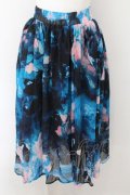 NieR Clothing / ARTISTIC ROSE SHEER SKIRT【裏地付き】スカート  ブルー×ブラック O-24-10-22-056-PU-SK-IG-OS