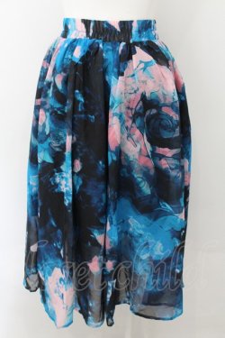 画像2: NieR Clothing / ARTISTIC ROSE SHEER SKIRT【裏地付き】スカート  ブルー×ブラック O-24-10-22-056-PU-SK-IG-OS