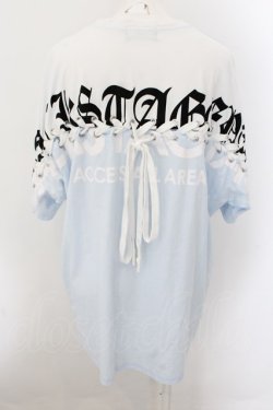 画像3: BACKSTAGE PASS / ZPAGETTI-LOGO(ズパゲッティー-ロゴ)ビッグシルエット Tシャツ  サックス×ホワイト O-24-10-22-058-PU-TO-IG-OS