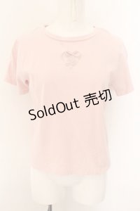 melume / melumeロゴ刺繍Tシャツ M ピンク O-24-10-24-034-LO-TO-OW-OS