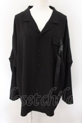 gibous / 2way open collar shirt シャツ L ブラック O-24-10-24-099-PU-BL-IG-OS