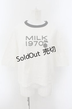 画像1: MILK / MILK Cherry Tee  ホワイト×ブラック O-24-10-26-018-ML-TO-OW-OS