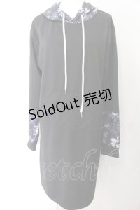 NieR Clothing / LONG HOODIE 【和柄九尾】  ブラック×パープル O-24-10-27-047-PU-TO-OW-ZT309