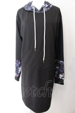 画像1: NieR Clothing / LONG HOODIE 【和柄九尾】  ブラック×パープル O-24-10-27-047-PU-TO-OW-OS