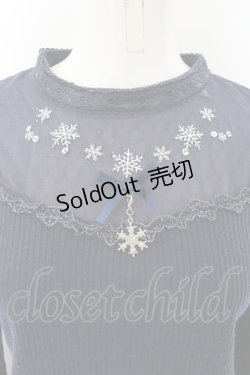 画像2: axes femme POETIQUE / 雪の結晶刺繍入りプルオーバー M ネイビー O-24-10-29-063-AX-TO-IG-OS