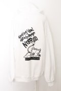 NieR Clothing / バックプリントパーカー【だるミケ】 XL ホワイト O-24-10-31-036-PU-TO-OW-OS