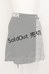 NieR Clothing / 切り替えプリーツショートスカート  ブラックｘグレー O-24-10-31-046-PU-SK-YM-OS