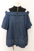 NieR Clothing / オフショルデニムドッキングシャツ F インディゴｘブラック O-24-10-31-029-PU-BL-YM-OS