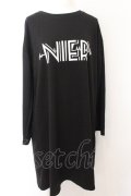 NieR Clothing / 背面レースアップカットソー M ブラック O-24-10-31-034-PU-TO-OW-ZT332