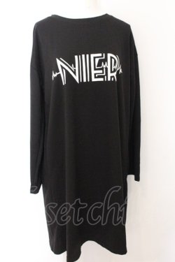 画像1: NieR Clothing / 背面レースアップカットソー M ブラック O-24-10-31-034-PU-TO-OW-ZT332