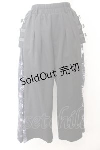 NieR Clothing / 和柄九尾SIDE BELT WIDE PANTS  ブラック×パープル O-24-11-06-004-PU-PA-IG-ZI