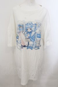 ililil / ねこみみてんしちゃんTシャツver2 F ホワイト O-24-11-07-059-PU-TS-YM-OS