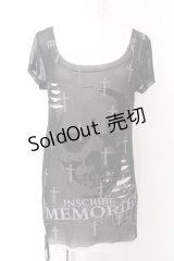 GLAVIL / メッシュスカルTシャツ  ホワィト×ブラック O-24-11-08-036-PU-TS-IG-OS