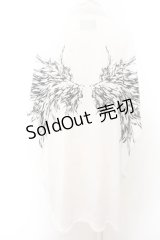 NAOTO SEVEN / Lucifer WingsフードTシャツ  ホワイト O-24-11-08-012-HN-TS-IG-OS