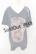 gouk / 侍 龍プリントBIG Tシャツ  ネイビー O-24-11-14-065-GO-TO-IG-OS