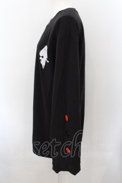 画像2: NieR Clothing / NieRワイドスリーブカットソー 【赤黒10Button】  ブラック×レッド O-24-11-14-099-PU-TO-IG-OS