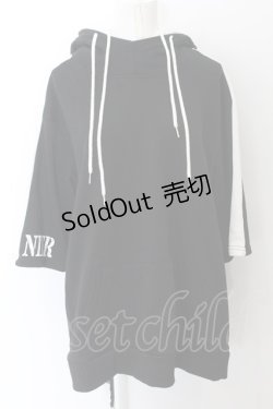 画像1: NieR Clothing / ダブルフードパーカ- F ブラック×ホワイト O-24-11-14-026-PU-TO-OW-OS