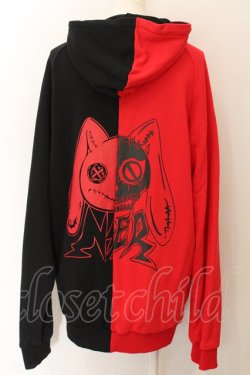 画像2: NieR Clothing / TWO-TONEZIPパーカー F ブラック×レッド O-24-11-14-027-PU-TO-OW-OS