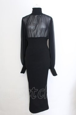 画像1: medenius / See-through Dress  ブラック O-24-11-26-085-GO-OP-OW-OS