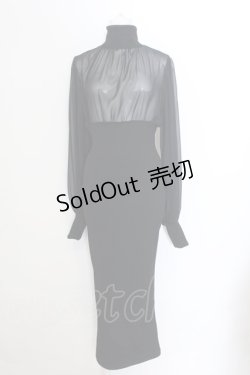 画像1: medenius / See-through Dress  ブラック O-24-11-26-085-GO-OP-OW-OS